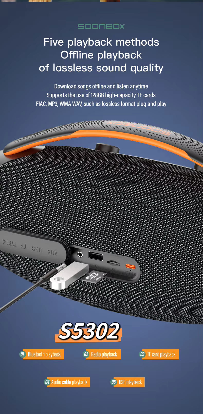 Soonbox S5302 RGB Wireless Outdoor Speaker Soonbox S5302 RGB Wireless Outdoor Speaker